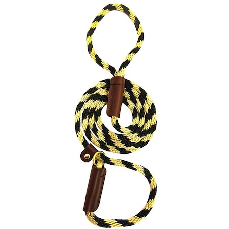 Lone Wolf Lone Wolf Solid (Round) 3/8" Braided Rope Lead with Slip RED/BLACK 3649-RBK